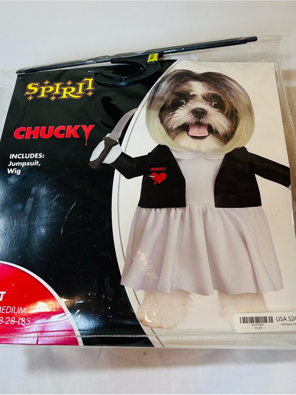 Spirit Animal Costume -medium Size Chucky Includes Jumpsuit & Wig NEW
